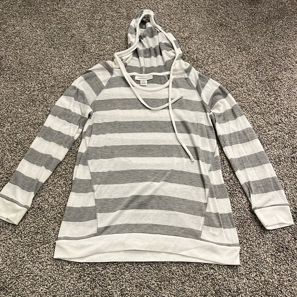 Motherhood Maternity Striped Hoodie S